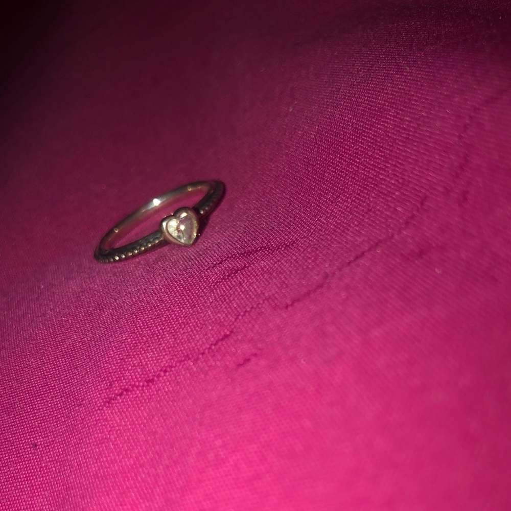 Pandora clear heart beaded ring